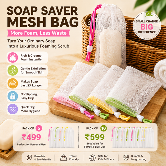 Soap Saver Mesh Bag with Drawstring