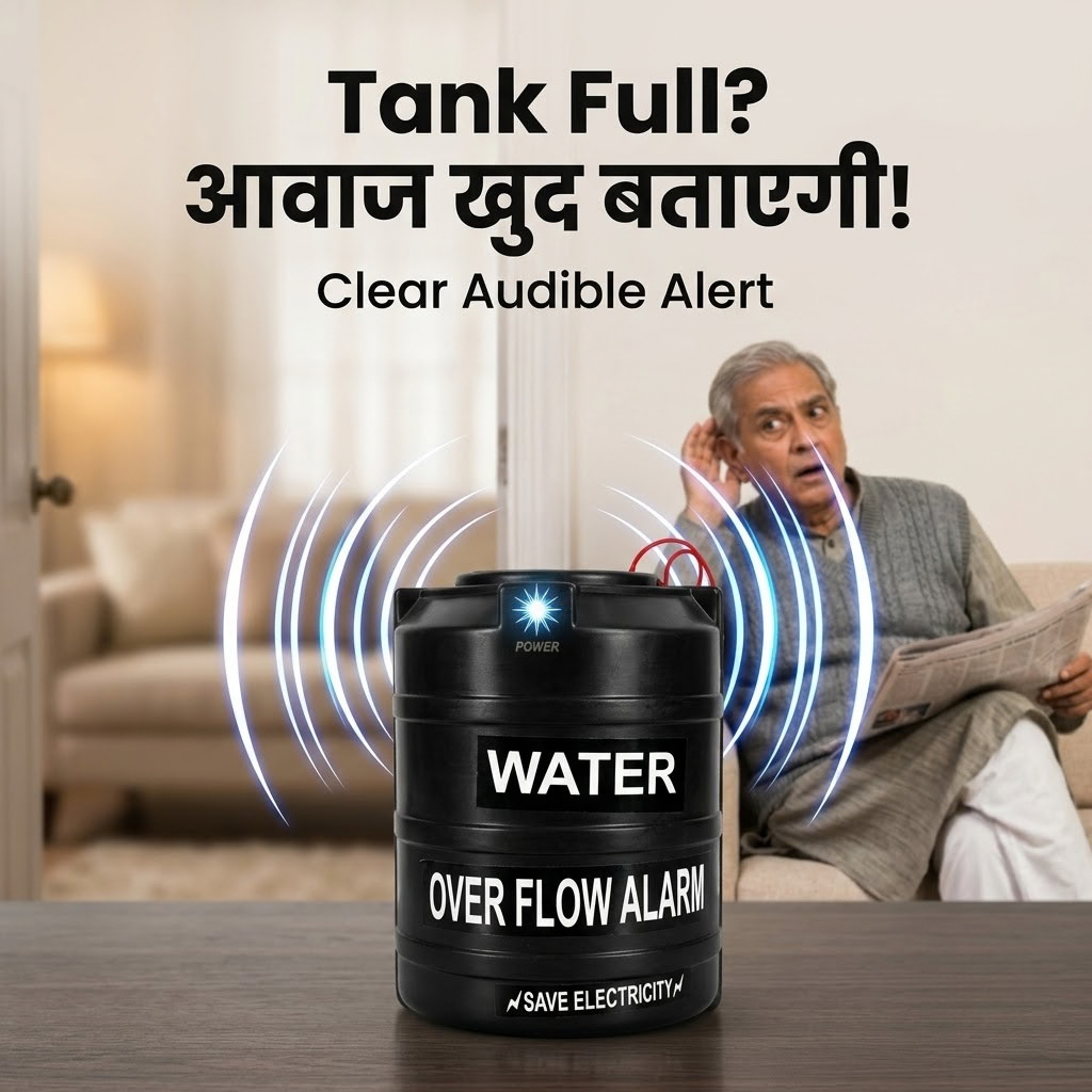 Water Tank Alarm Overflow Bell with Sensor and Voice