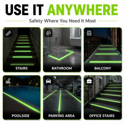 Anti Slip Safety Tape | Glows in the Dark (Buy 1 get 1 free)