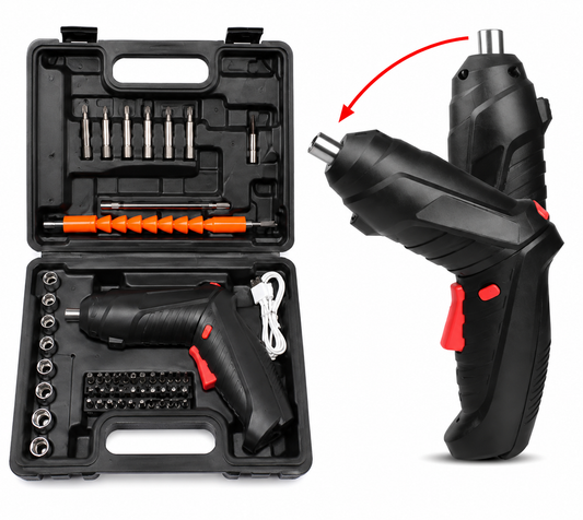 46 PCS Rechargeable Cordless Drill & Screwdriver Kit